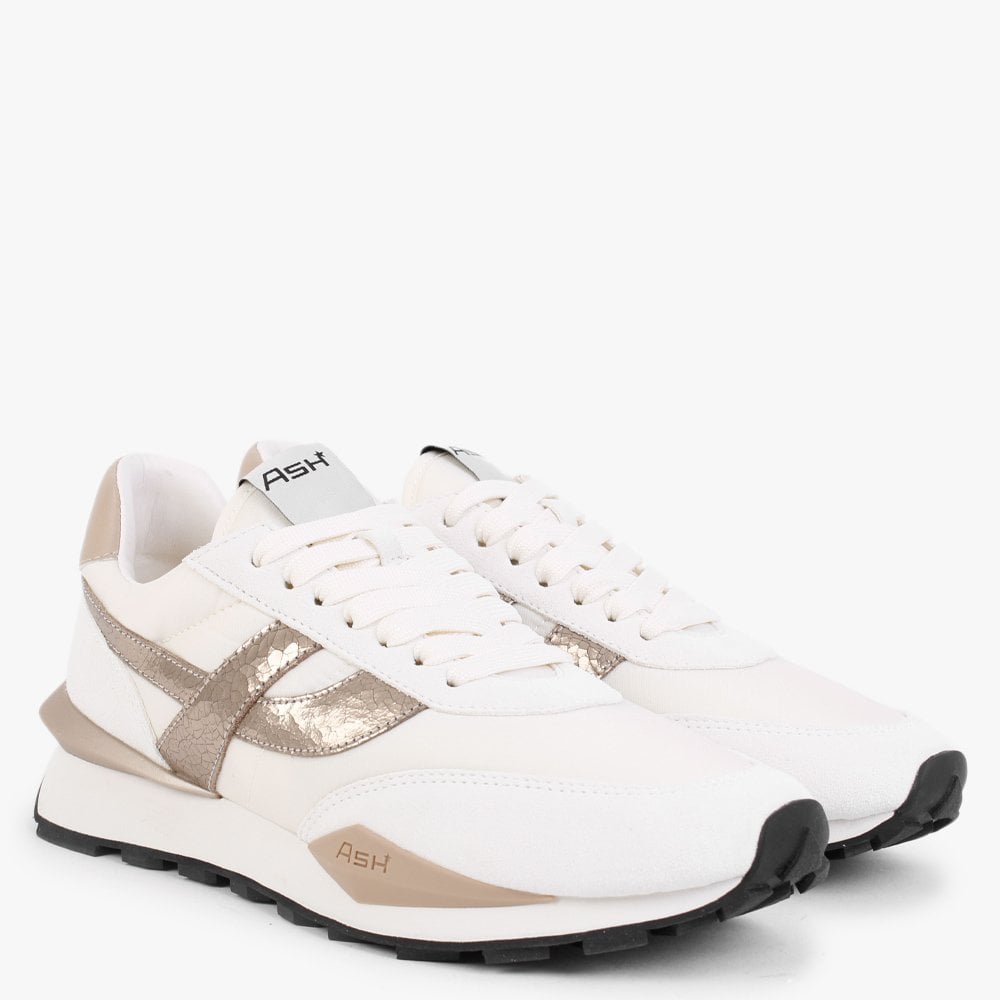 Spider 168 Chrome Free White Gold Suede Eco Trainers