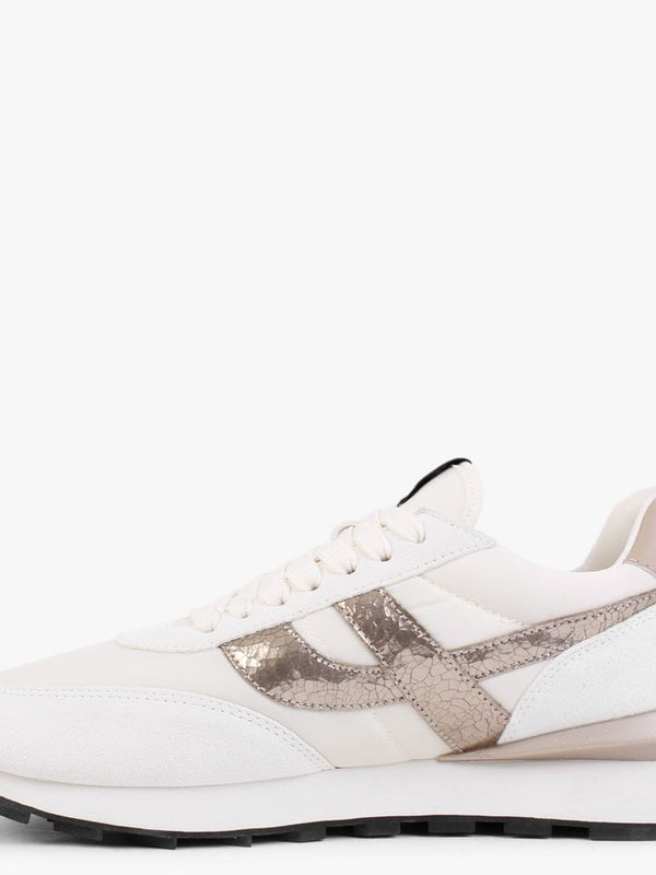 Spider 168 Chrome Free White Gold Suede Eco Trainers