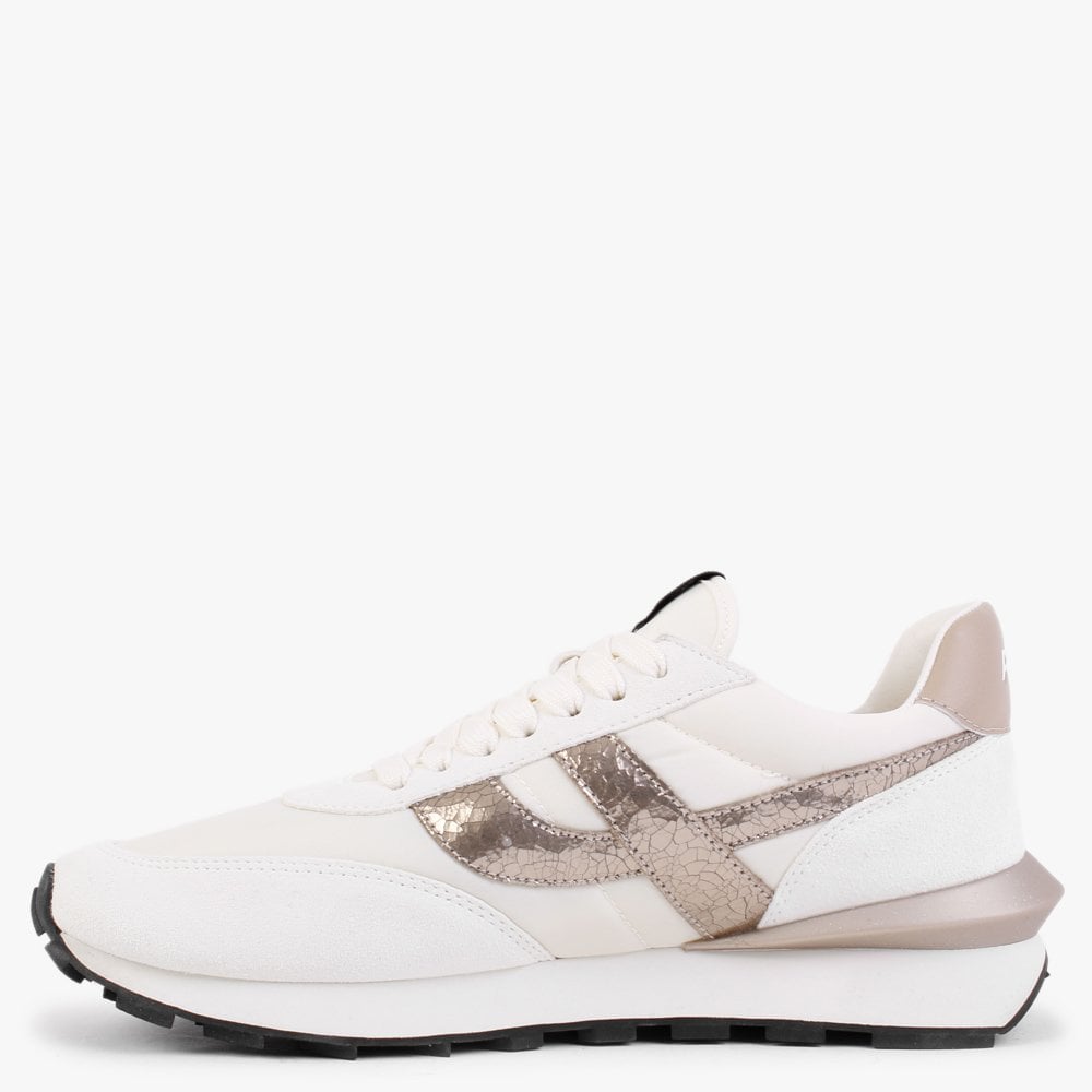 Spider 168 Chrome Free White Gold Suede Eco Trainers