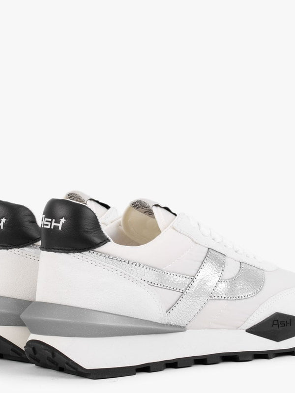 Spider 168 Chrome Free White Silver Suede Eco Trainers