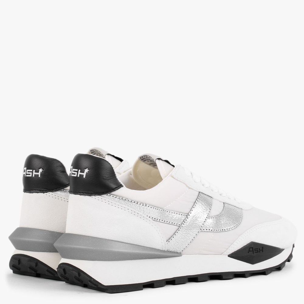 Spider 168 Chrome Free White Silver Suede Eco Trainers