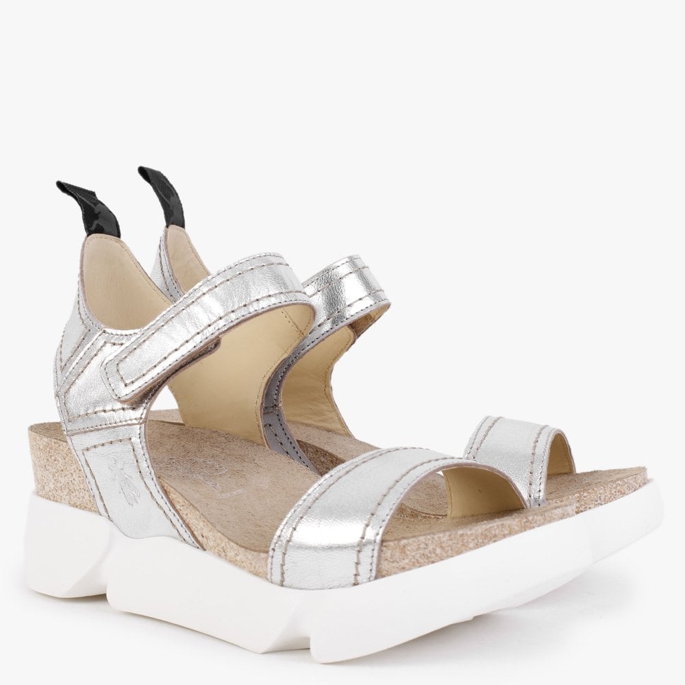 Sena Silver Leather Sporty Sandals