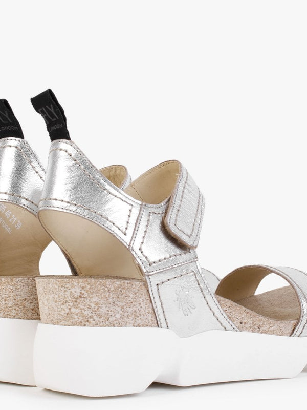 Sena Silver Leather Sporty Sandals
