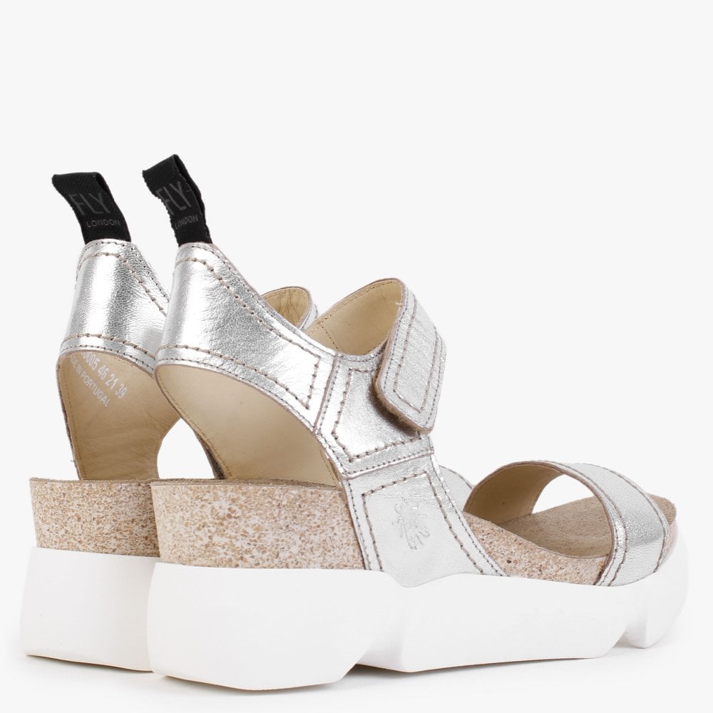 Sena Silver Leather Sporty Sandals
