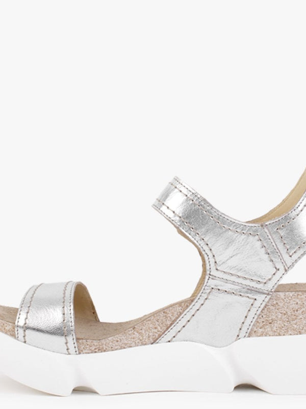 Sena Silver Leather Sporty Sandals