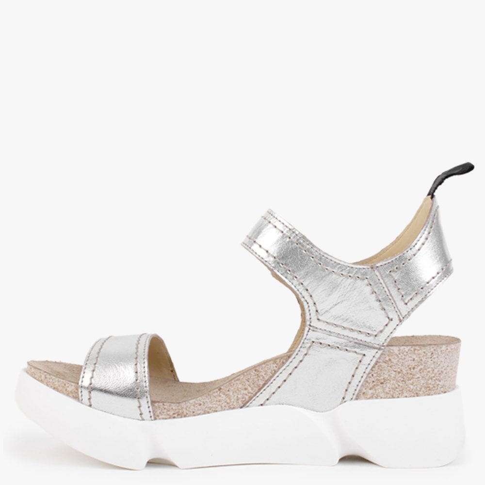 Sena Silver Leather Sporty Sandals