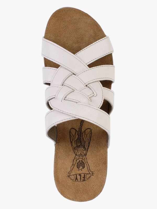 Gily Off White Leather Wedge Mules