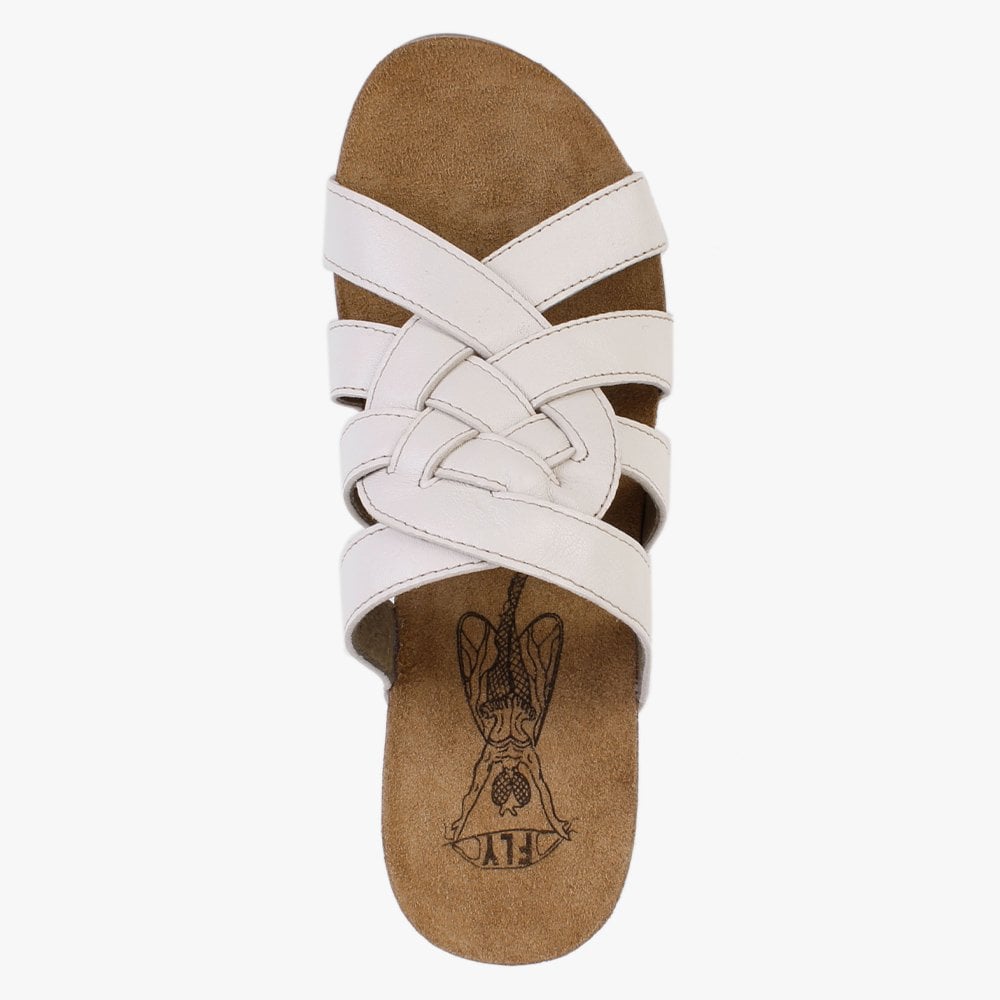 Gily Off White Leather Wedge Mules
