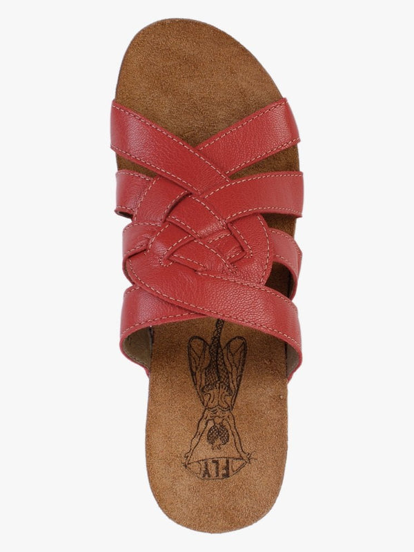 Gily Devil Red Leather Wedge Mules