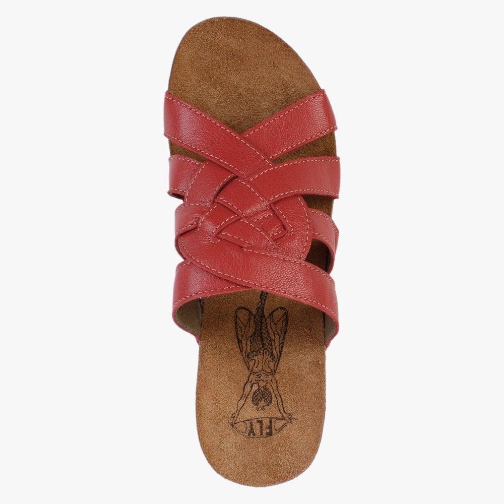 Gily Devil Red Leather Wedge Mules
