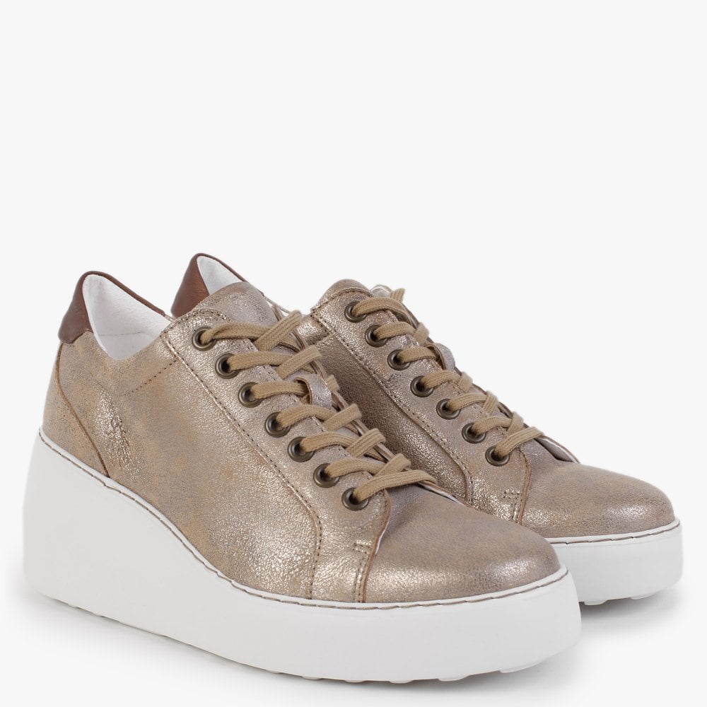 Dile Luna Leather Wedge Trainers