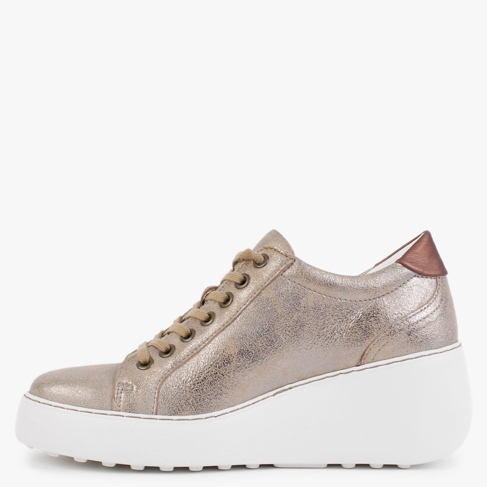 Dile Luna Leather Wedge Trainers