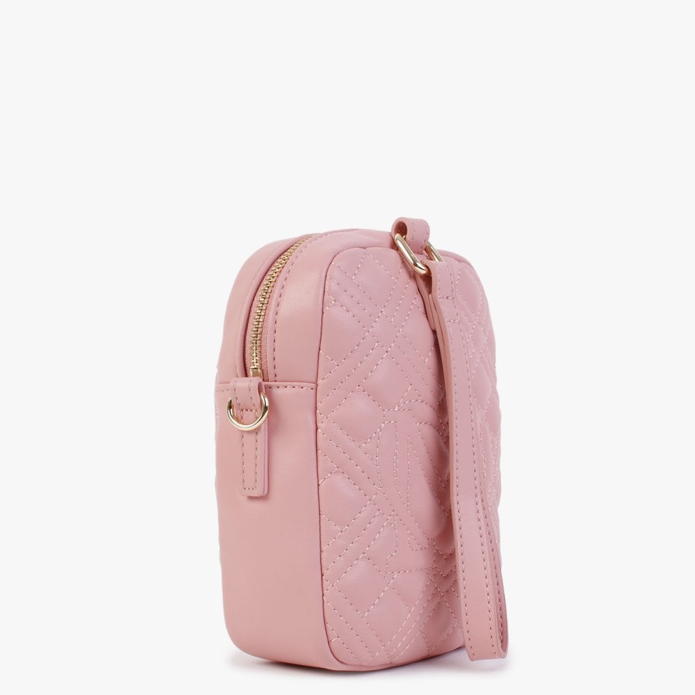 Diamond Quilted North South Pink Cross-Body Bag