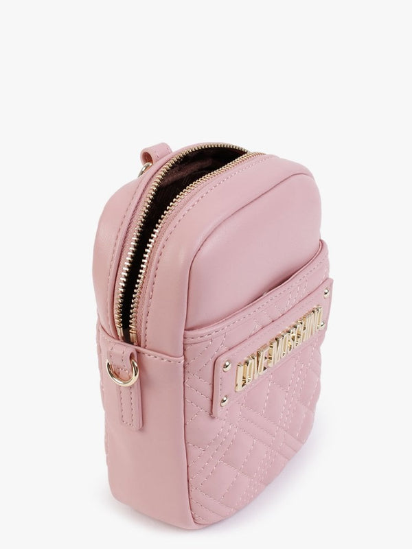 Diamond Quilted North South Pink Cross-Body Bag