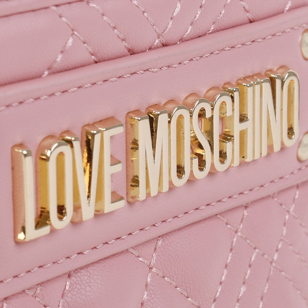 Diamond Quilted North South Pink Cross-Body Bag