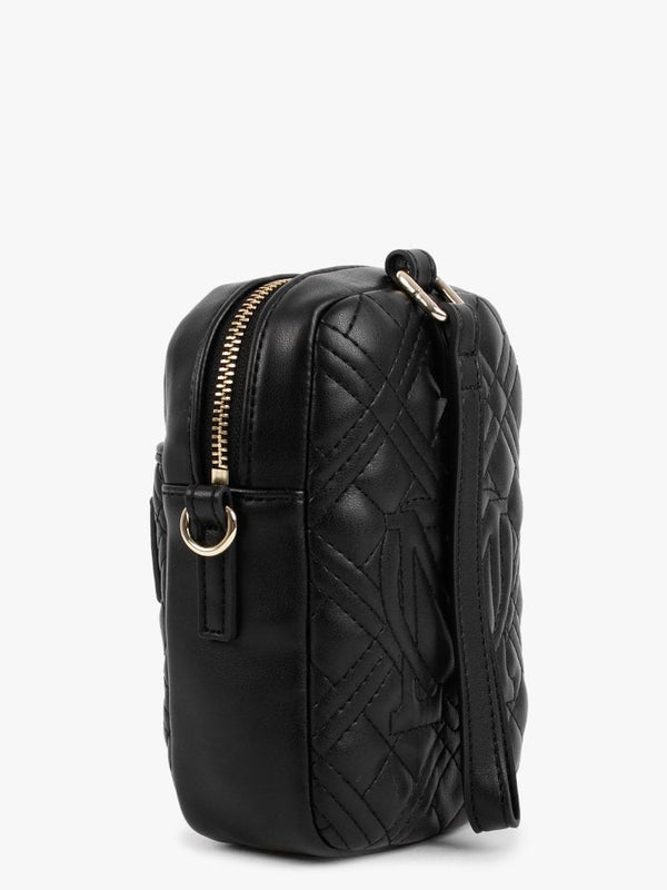 Diamond Quilted North South Black Cross-Body Bag