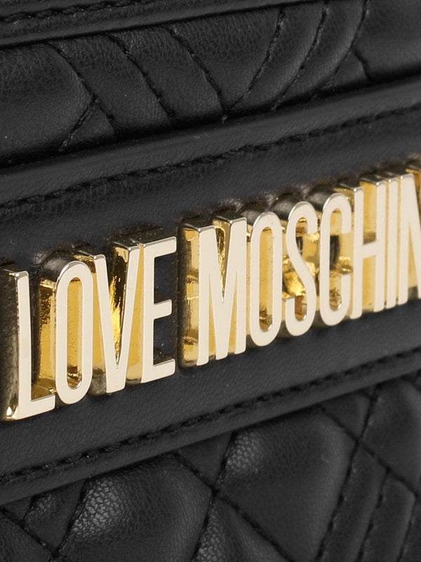 Diamond Quilted North South Black Cross-Body Bag