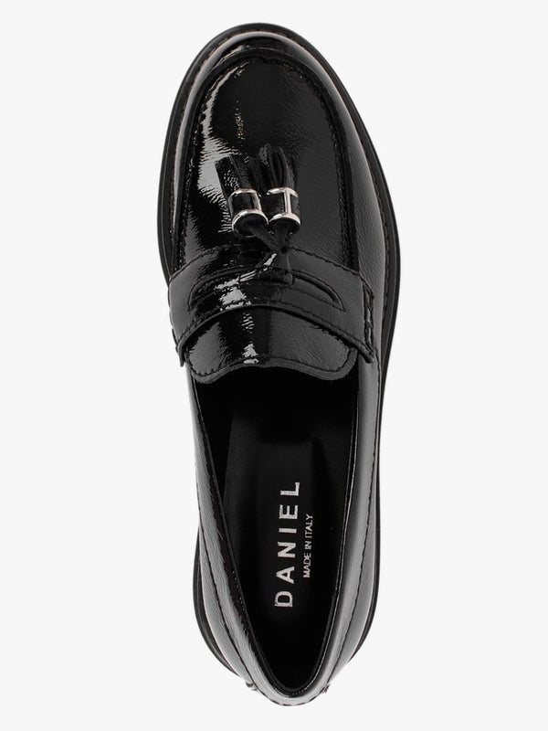 Nassel Black Patent Leather Tassel Loafers