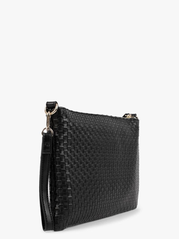 Daiquiri Black Woven Pochette Bag