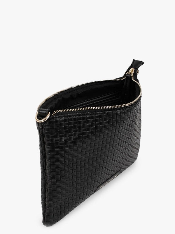 Daiquiri Black Woven Pochette Bag