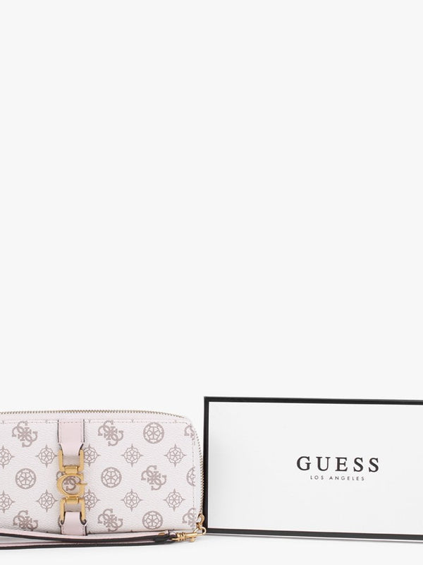 Large Briana Cream Logo Zip Around Wallet