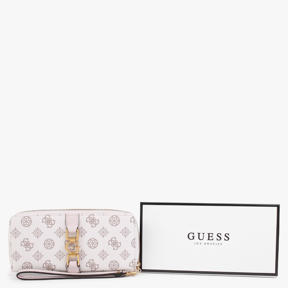 Large Briana Cream Logo Zip Around Wallet