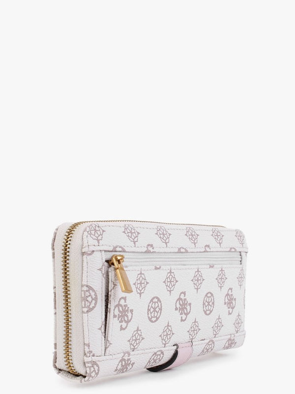 Large Briana Cream Logo Zip Around Wallet