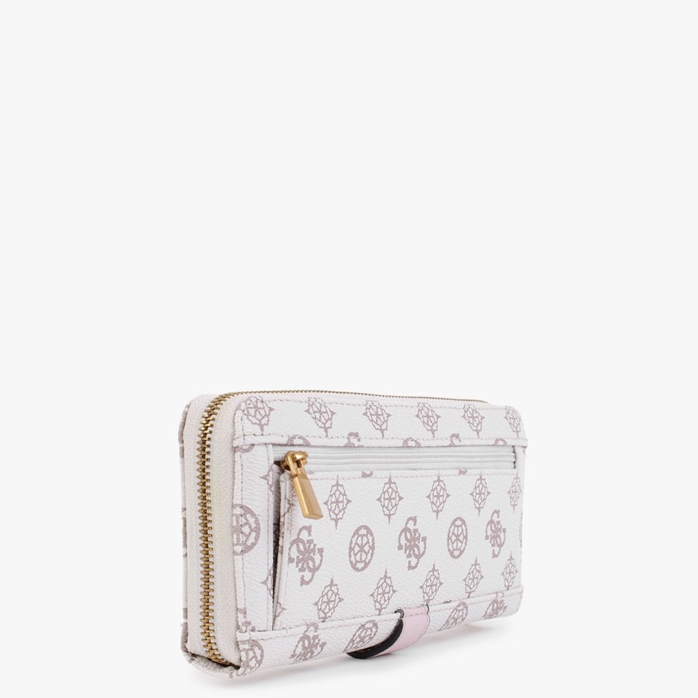 Large Briana Cream Logo Zip Around Wallet