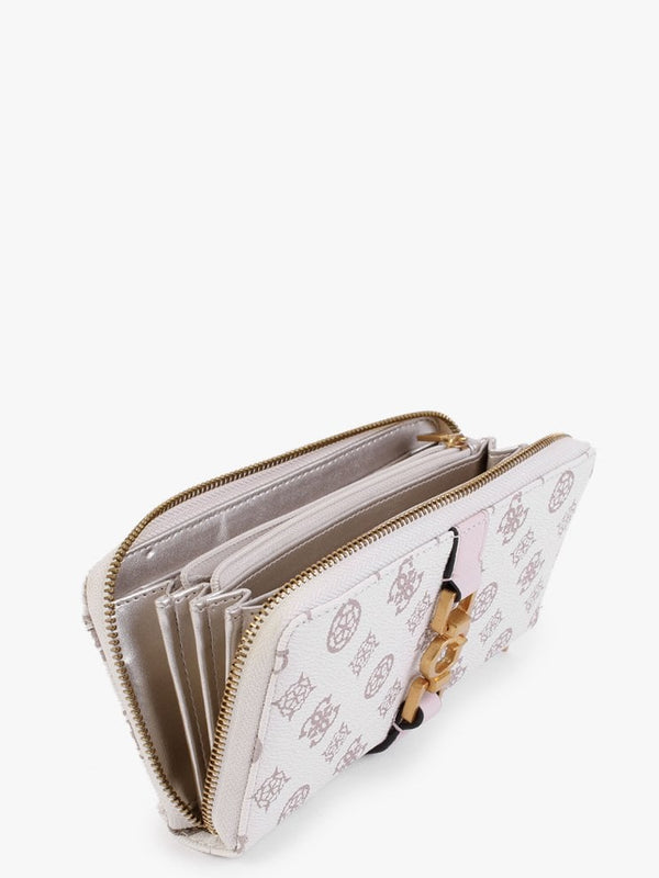 Large Briana Cream Logo Zip Around Wallet