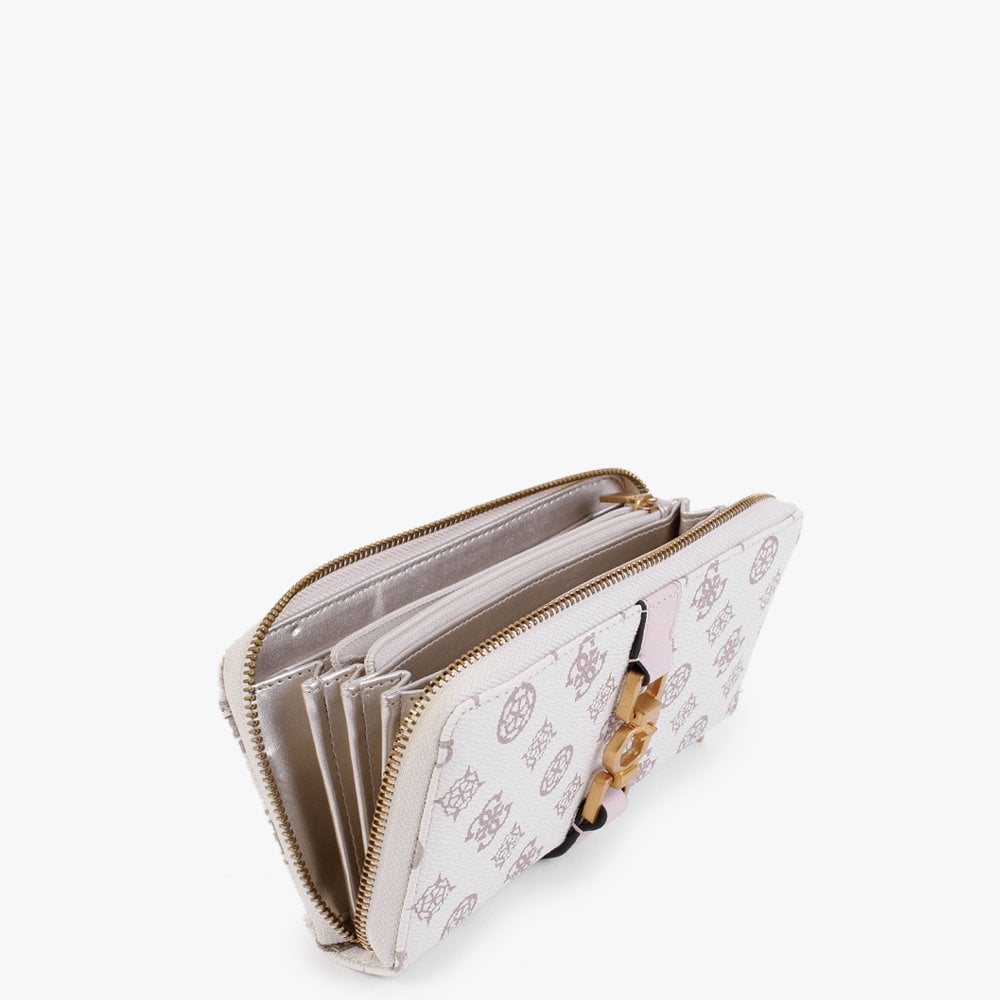 Large Briana Cream Logo Zip Around Wallet
