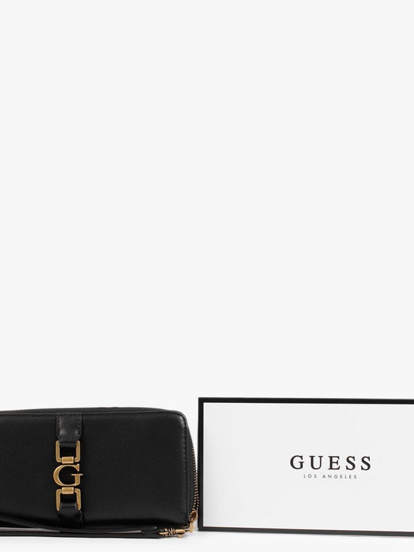 Large Briana Black Zip Around Wallet