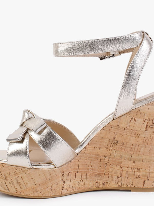 Sow Gold Leather Wedge Sandals