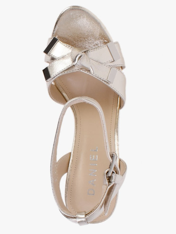 Sow Gold Leather Wedge Sandals