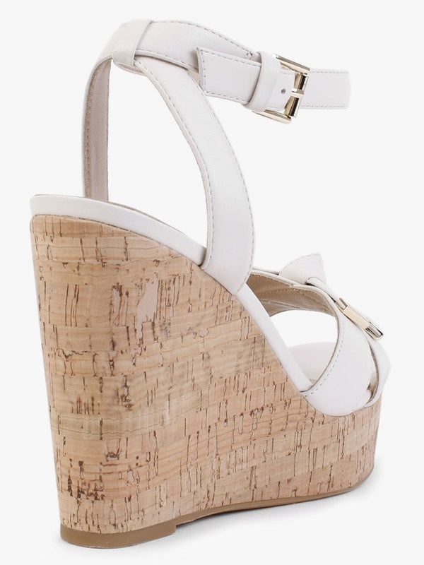 Sow Cream Leather Wedge Sandals