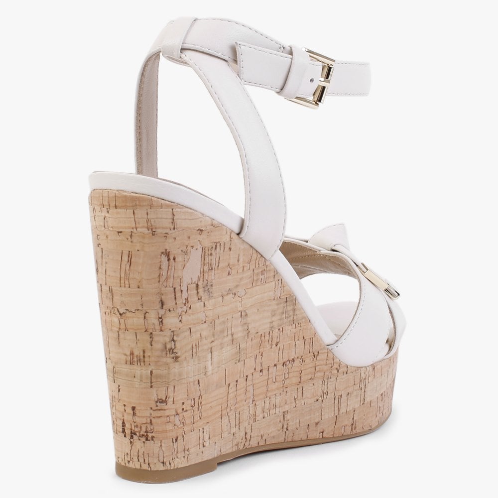 Sow Cream Leather Wedge Sandals