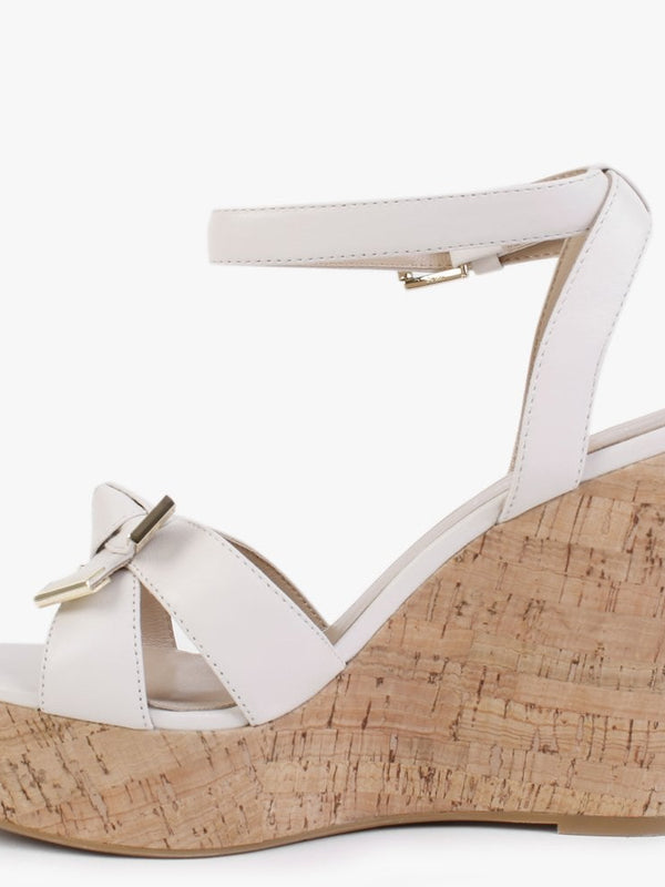 Sow Cream Leather Wedge Sandals