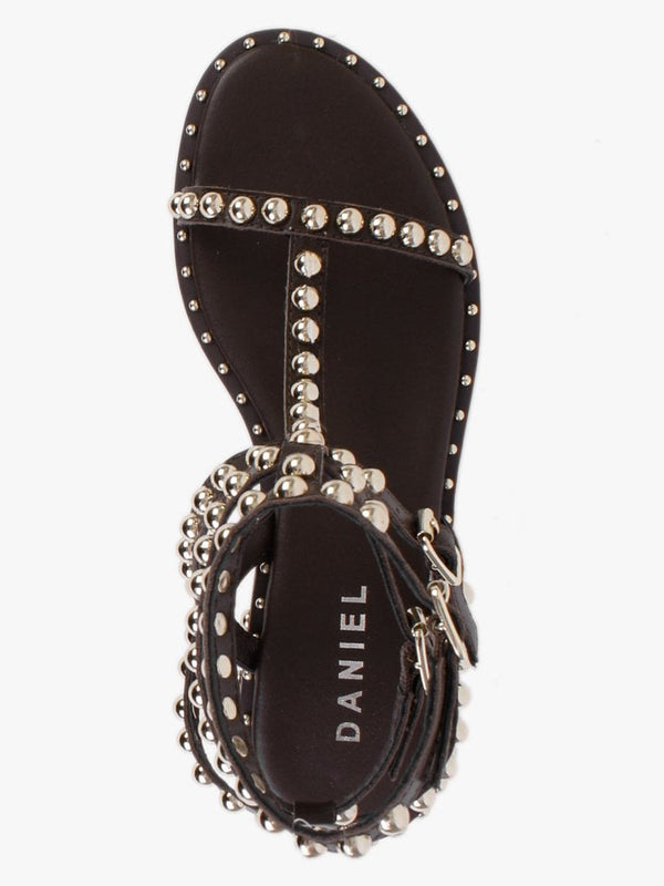 Eternal Brown Leather Studded Gladiator Sandals