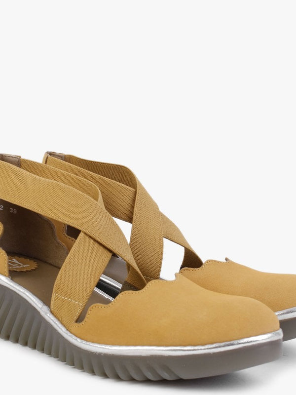 Lago Bumblebee & Silver Low Wedge Shoes