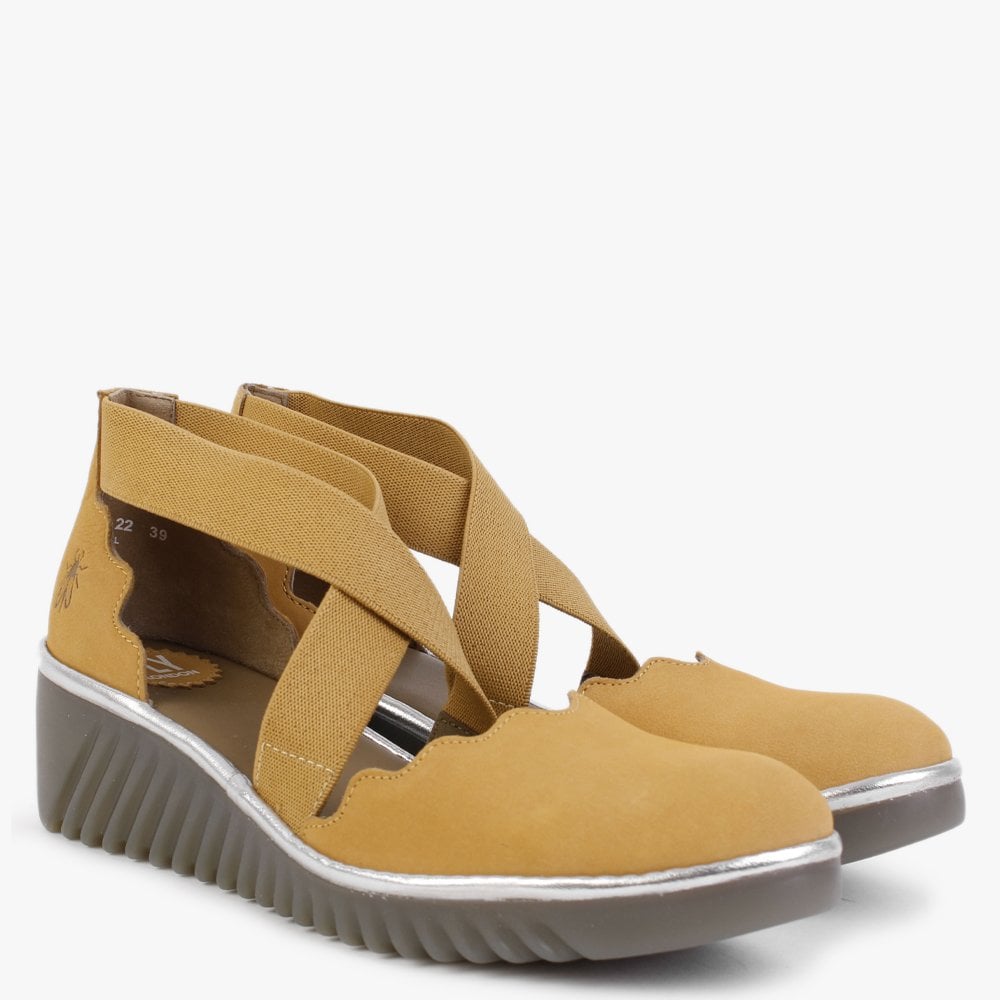Lago Bumblebee & Silver Low Wedge Shoes