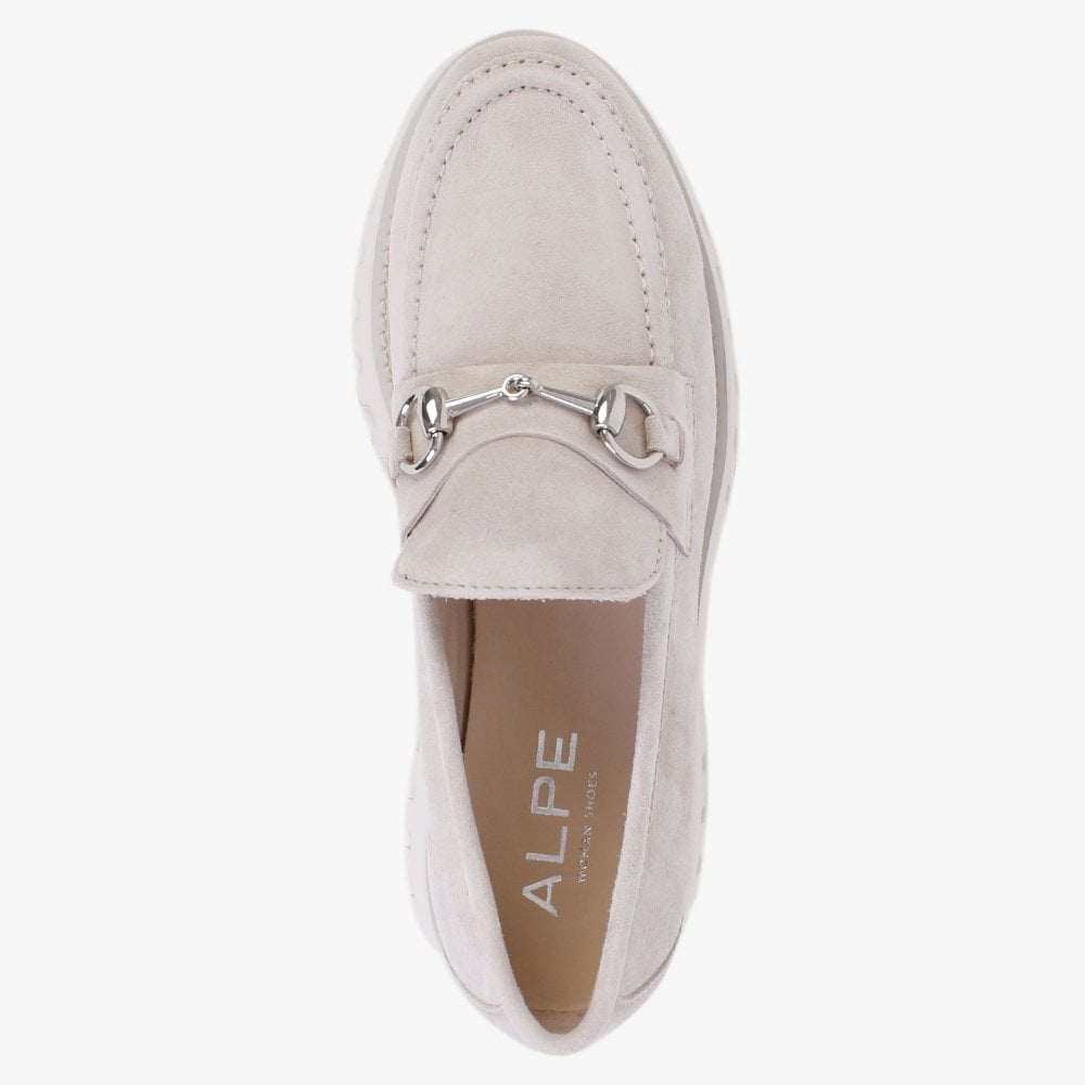 Wheat Light Grey Suede Chunky Loafers