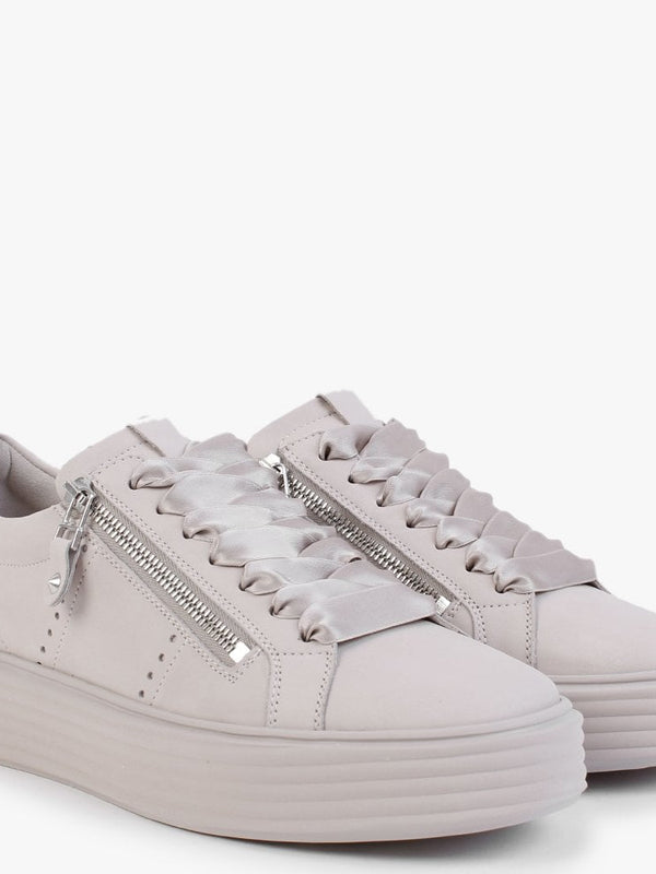 Wonder Grey Suede Zip Trainers