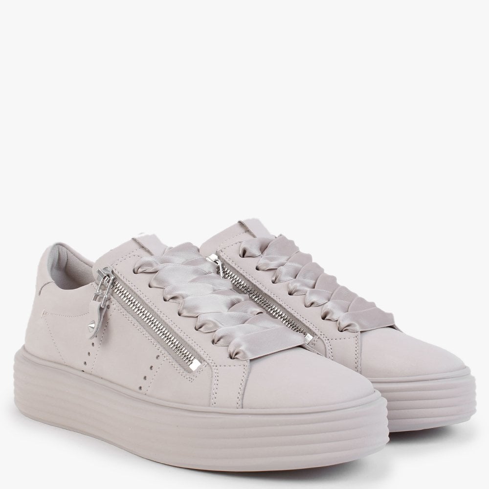 Wonder Grey Suede Zip Trainers