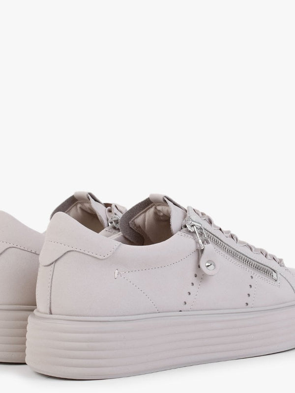 Wonder Grey Suede Zip Trainers