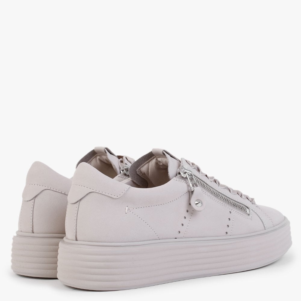 Wonder Grey Suede Zip Trainers