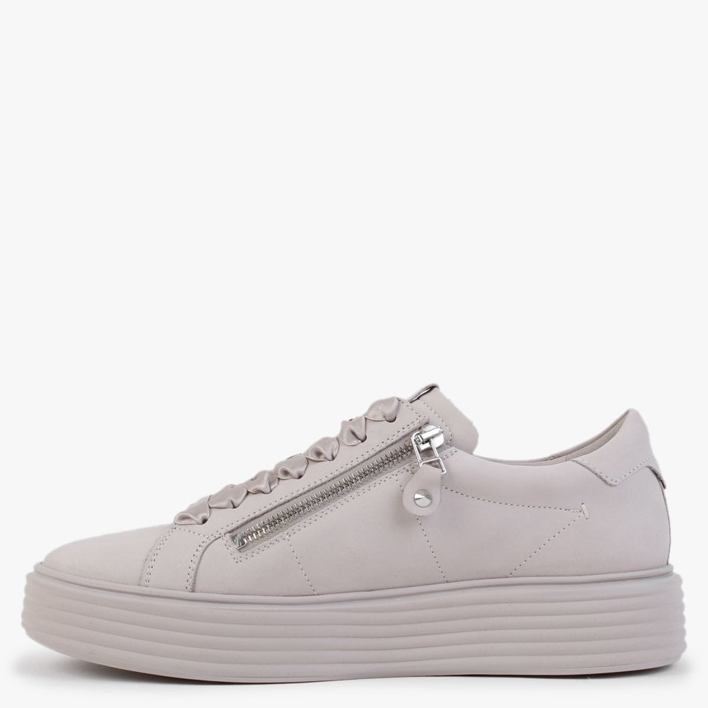 Wonder Grey Suede Zip Trainers