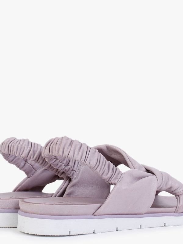 Nasellie Lilac Leather Cross Strap Sandals