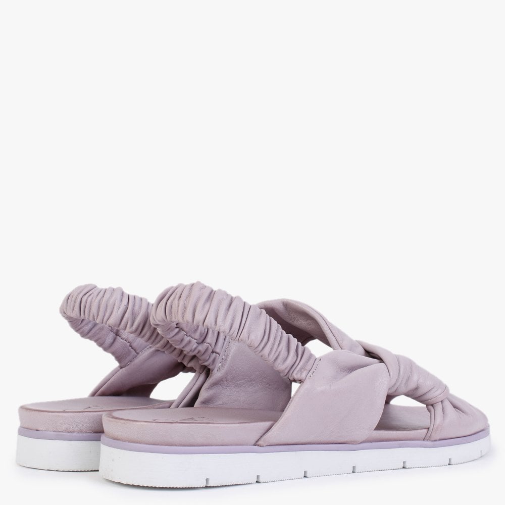 Nasellie Lilac Leather Cross Strap Sandals