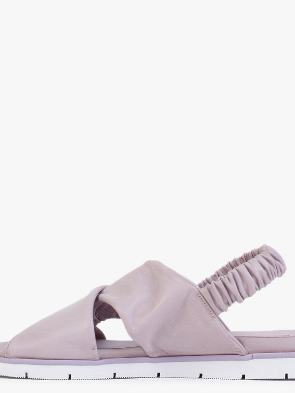 Nasellie Lilac Leather Cross Strap Sandals