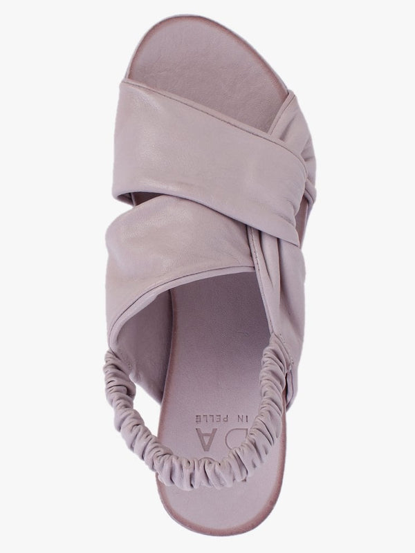 Nasellie Lilac Leather Cross Strap Sandals