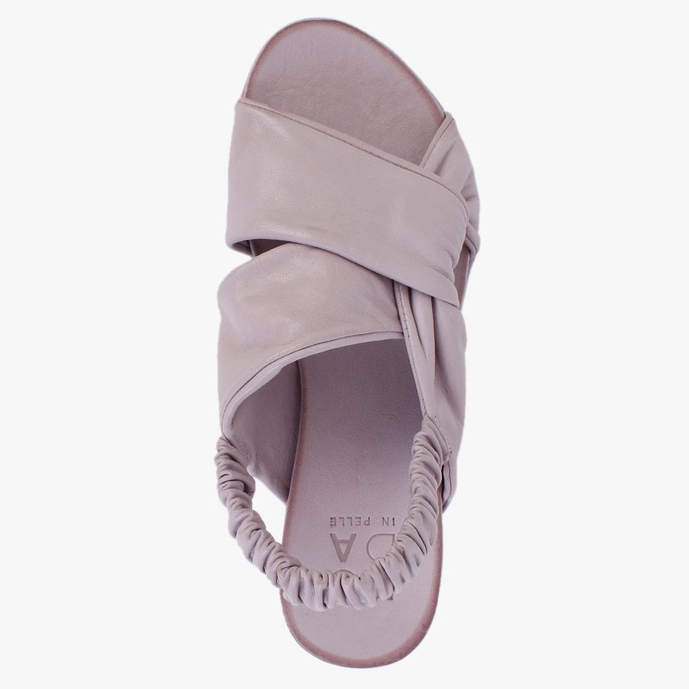 Nasellie Lilac Leather Cross Strap Sandals